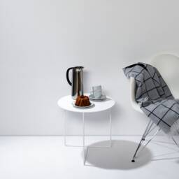 Metal Solid 01 Side Table in White Usable As A Nightstand Or Coffee Table - thumbnail 1