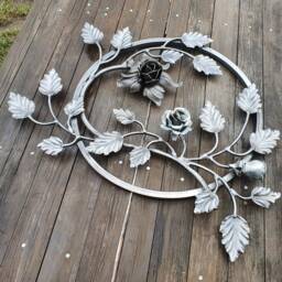 Steel Wall Art Sculpture Rose Rosette , Ground Steel, Metalworking, Large Heavy Rosette, Steel Decoration, Metal Entry Gate, , Craft Work - thumbnail 3