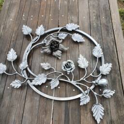 Steel Wall Art Sculpture Rose Rosette , Ground Steel, Metalworking, Large Heavy Rosette, Steel Decoration, Metal Entry Gate, , Craft Work - thumbnail 2