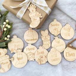 Personalized Christmas Ball, Decorations, Wooden Pendant, Tree Gifts For Children - thumbnail 2