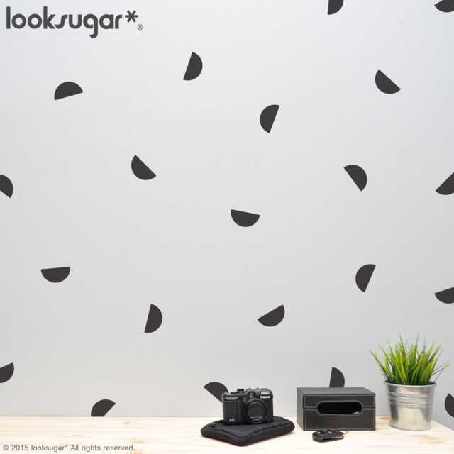 Half Circle Wall Decals For Kids Room - Modern Shapes Nursery, Playroom, Or Classroom Minimalist Pie Stickers Ap0052Nf - image 1