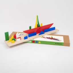 Bauhaus Wooden Diorama Puzzle 3D Multi-Colored Geometric Acrylic Toy, 39cm