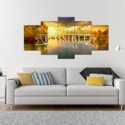 Matthew 1926 With God All Things Are Possible Bible Verse Canvas Wall Art Scripture Home Decor Religious Framed Painting Gifts - thumbnail 2