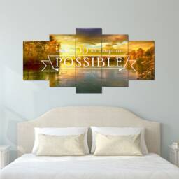 Matthew 1926 With God All Things Are Possible Bible Verse Canvas Wall Art Scripture Home Decor Religious Framed Painting Gifts - thumbnail 3