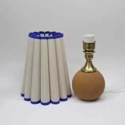 Handmade Oatmeal Fabric Lamp With Red Brick Ceramic Base - thumbnail 3