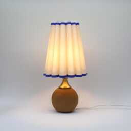 Handmade Oatmeal Fabric Lamp With Red Brick Ceramic Base - thumbnail 4
