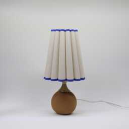 Handmade Oatmeal Fabric Lamp With Red Brick Ceramic Base - thumbnail 2
