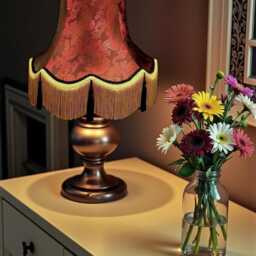 Burgundy Red Paisley Fabric Lampshade Handmade in The UK For Table & Floor Standard Lamp Shades, Ceiling Lights, Clip On Wall Lights - thumbnail 2