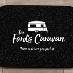 Personalised Caravan Mat B&w Door Mat 44cm X 32cm - Indoor Camping Accessories - thumbnail 3