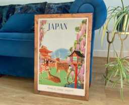 Japanese Deer Poster Vintage Japan Tourism Print - thumbnail 1