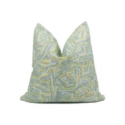 Schumacher - Galina Sky Modern Abstract Mosaic Pointillist Designer Cushion Cover Luxury Throw Pillow Handmade Home D??cor - thumbnail 1