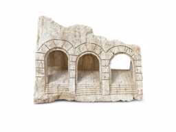 Hadrian's Gate Sculpture - Handmade Travertine Marble Stone Rustic Art Object, Roman Arch Replica For Desk, Shelf, Entryway Or Garden D??cor - thumbnail 1