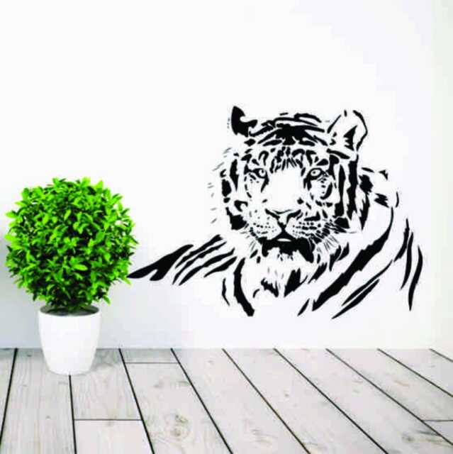 Large Tiger Cat Wild Animal Vinyl Wall Sticker Decal Bedroom Lounge Home Decor - image 1