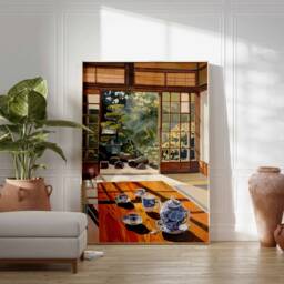 Traditional Japanese Tea House Poster, Art Print, Food Asian Decor, Art, Oriental Print - thumbnail 2