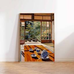 Traditional Japanese Tea House Poster, Art Print, Food Asian Decor, Art, Oriental Print - thumbnail 3