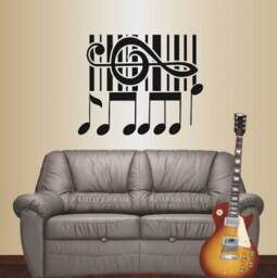 In-Style Decals Wall Vinyl Decal Art Sticker Music Musical Clef & Notes Musician Room Shop Removable Mural Unique Design 319 - thumbnail 1