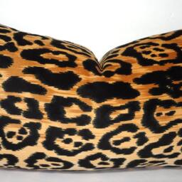 Braemore Jamil Velvet Cheetah Animal Print Pillow Cover Black & Tan Lumbar Leopard 12x18 12x20 12x24 12x26 - thumbnail 2