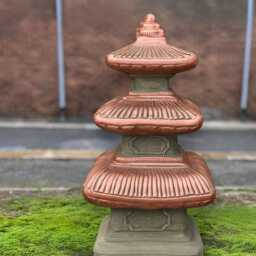 Chinese Pagoda Sculpture Stone Temple Statue Outdoor Figurine Oriental Concrete Ornament Zen Garden Decor Lover Gift - thumbnail 2
