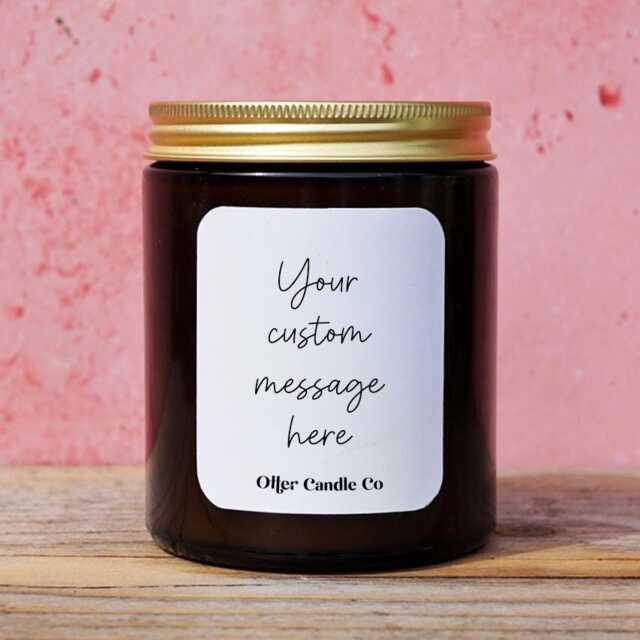 Personalised Soy Wax Candle Gift Custom Message, Various Scents Your Text Message Here - image 1