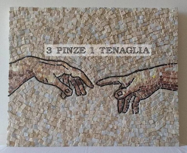 Detail Of A Mosaic Painting From Michelangelo's Creation - Renaissance, Marble, Travertine, Enamels