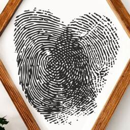 Love Imprint Wood Wall Art, Reclaimed Frame, Anniversary Gift - thumbnail 3