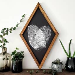Love Imprint Wood Wall Art, Reclaimed Frame, Anniversary Gift - thumbnail 2