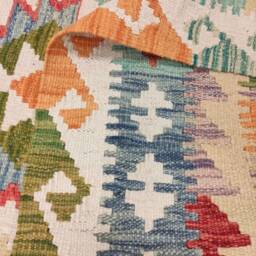 Kilim Rug Classic, Handmade Artisan Afghan Turkish Persian Qashqai Navajo Bohemian Natural Wool Flatweave Multicolour 194x125 cm - thumbnail 3