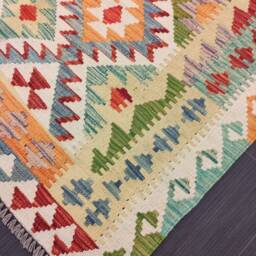 Kilim Rug Classic, Handmade Artisan Afghan Turkish Persian Qashqai Navajo Bohemian Natural Wool Flatweave Multicolour 194x125 cm - thumbnail 2