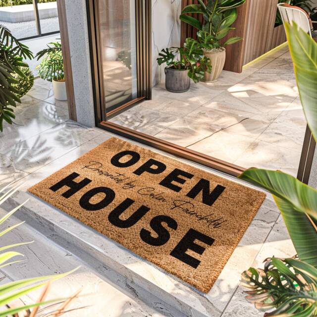 Presented By Real Estate Agent Doormat - Open House Hosted Custom Welcome Rug Personalized Realtor Your Design Mat - image 1