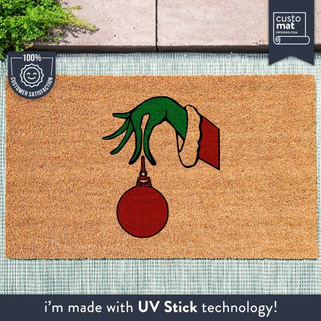 The Grinch - Festive Ball Door Mat Custom Coir Perfect Christmas Gifts Personalized Welcome Doormat Film & Tv Fandoms - image 1
