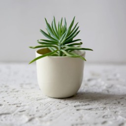 Blue & White Kissing Face Planter, Modern Ceramic Head Vase - thumbnail 3