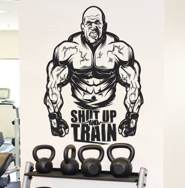 Gym Motivational Wall Decal Shut Up & Train, Fitness Decor Se157 - image 1