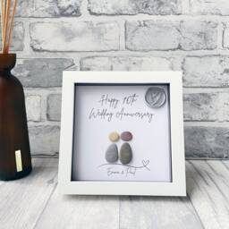 10 Year Anniversary Gift, 10Th Wedding Anniversary, Personalised Tin Gift, Pebble Picture, Wax Seal, Art - thumbnail 2