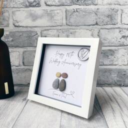 10 Year Anniversary Gift, 10Th Wedding Anniversary, Personalised Tin Gift, Pebble Picture, Wax Seal, Art - thumbnail 3