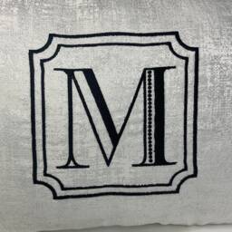 Unique/Luxury Personalised Designer Cushion, Feather Cushion - Pillow , Embroidered Initial Embroidery Letter Gift - thumbnail 2