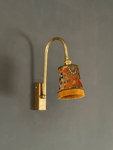 Brass Wall Sconce With Lampshade - image 1