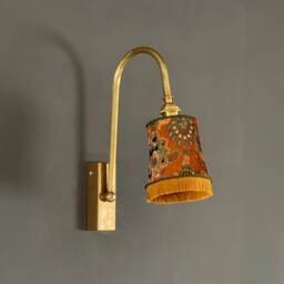 Brass Wall Sconce With Lampshade - thumbnail 2