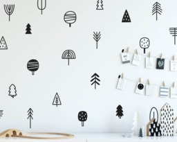 Tree Wall Decals - Woodland Nursery Decals, Pine Forest Kids Stickers, Cute Stickers