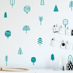 Tree Wall Decals - Woodland Nursery Decals, Pine Forest Kids Stickers, Cute Stickers - thumbnail 2