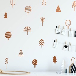 Tree Wall Decals - Woodland Nursery Decals, Pine Forest Kids Stickers, Cute Stickers - thumbnail 3