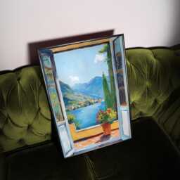 Open Window Henri Matisse Print, Style Fauvism Painting, Modern Exhibition, Mediterranean, Italian Lake Village Scene, Flowers - thumbnail 3