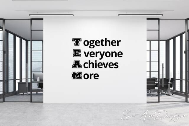 Team Together Achieves More Wall Decal - Office Classroom Vinyl Sticker - image 1