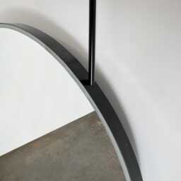 Modern Orbis??? Illuminated Ceiling Suspended Round Mirror With Black Frame - thumbnail 2