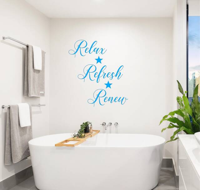 Relax Refresh Renew Vinyl Wall Decal - Bathroom Decor - image 1