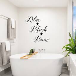 Relax Refresh Renew Vinyl Wall Decal - Bathroom Decor - thumbnail 2