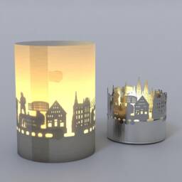 Oldenburg Skyline Gift Tube Shadow Play - Beautiful Souvenir Candle With City Silhouette Projection Perfect For Fans - thumbnail 4