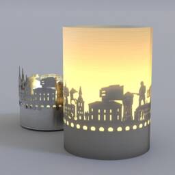 Oldenburg Skyline Gift Tube Shadow Play - Beautiful Souvenir Candle With City Silhouette Projection Perfect For Fans - thumbnail 3