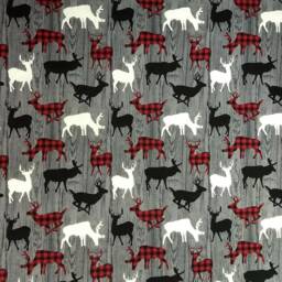 Buffalo Check Deer Crib Sheet Red Black Cotton, Cabin Nursery - thumbnail 3