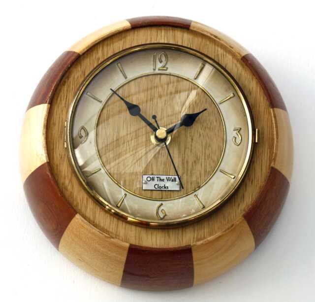 Wooden Wall Clock - New 19cm Vintage Retro Handmade Mid Century Style Country Gift Off The Clocks - image 1