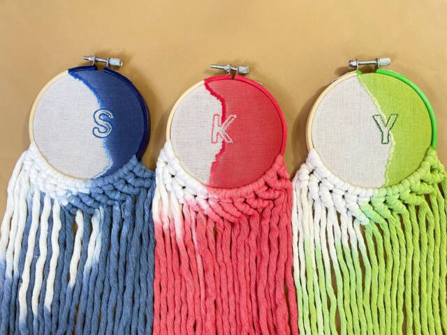 Personalized Embroidered Letter Tapestry Custom Boho Macrame Decor - image 1